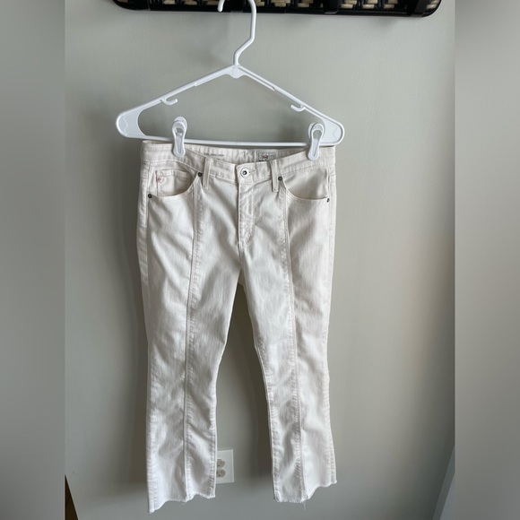 AG Adriano Goldschmied The Jody Crop High Rise Slim Flare Crop - White - Size 28 - Picture 3 of 14